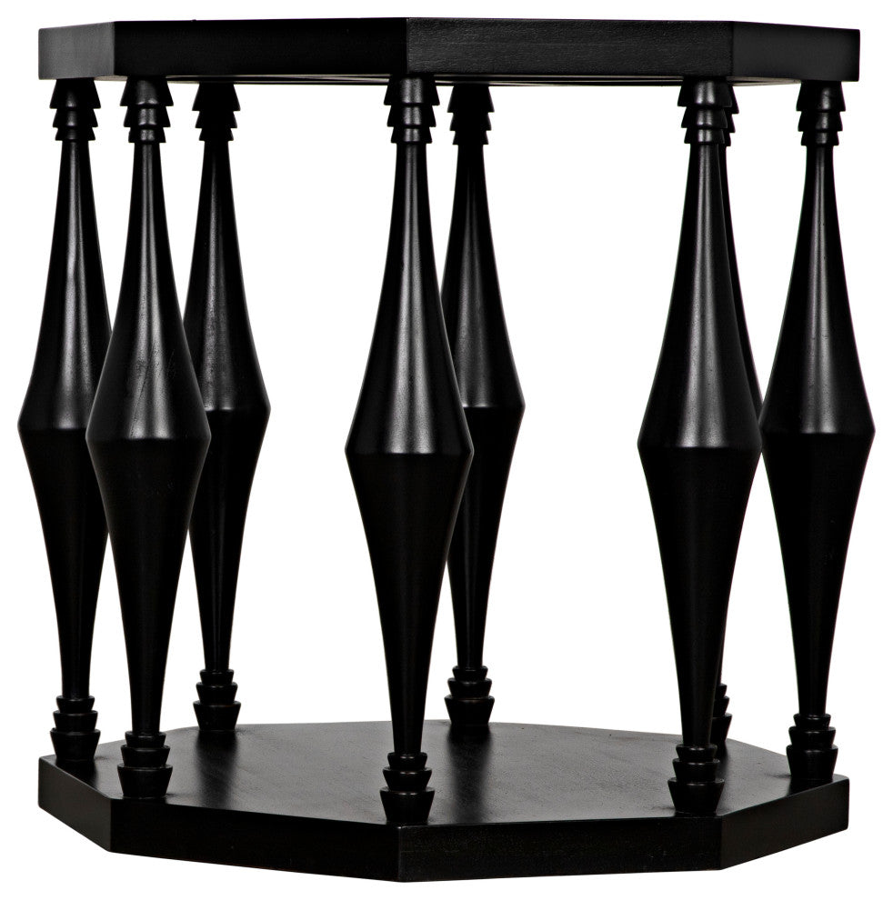 Marceo Side Table, Hand Rubbed Black