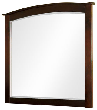 BM123582 Crest View Contemporary Style Mirror, Brown Cherry