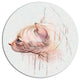 Cute Sphinx Watercolor Illustration, Animal Round Metal Wall Art, 23"
