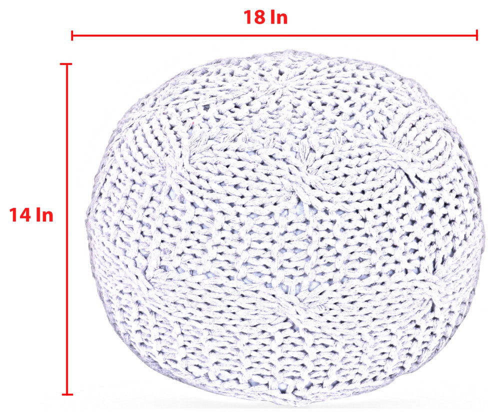 Alonna Cotton Yarn Pouf, Yellow