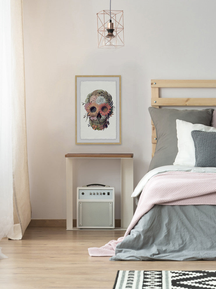 "Floral Skull" Framed Painting Print, 20"x30"