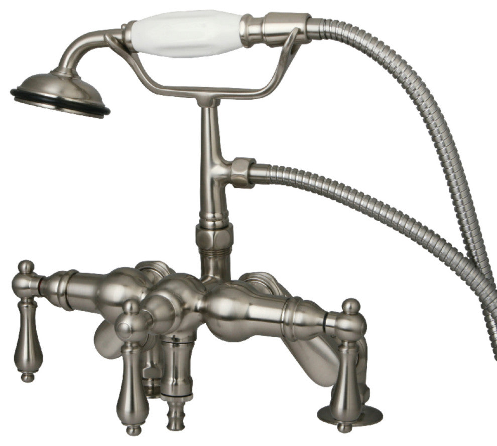 Kingston Brass Adjustable Center Deck Mount Tub Faucet, Brushed Nickel