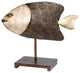 Metal Fish Sculpture on Stand