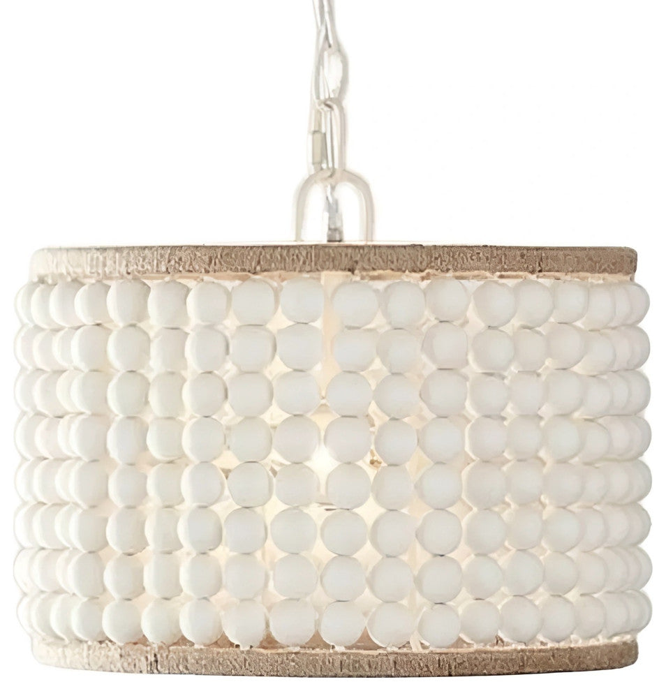 Modern Pink/Beige Wood Led Pendant Lamp For Bedroom, Kitchen, Pd912