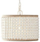 Modern Pink/Beige Wood Led Pendant Lamp For Bedroom, Kitchen, Pd912