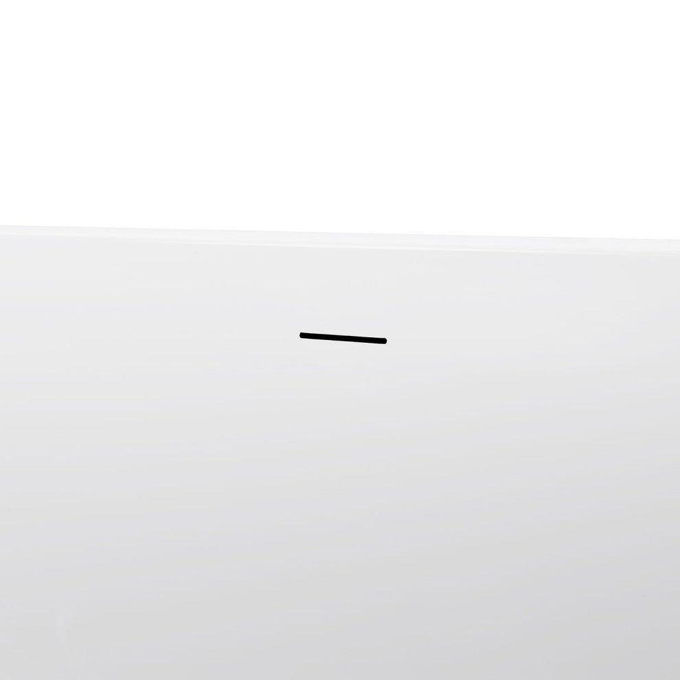 59" Acrylic Roll-Top Flatbottom Non-Whirlpool Bathtub, White