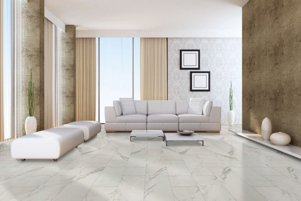 Regallo Calacatta Isla 24X48 Matte Porcelain Tile, (4x4 or 6x6) Sample