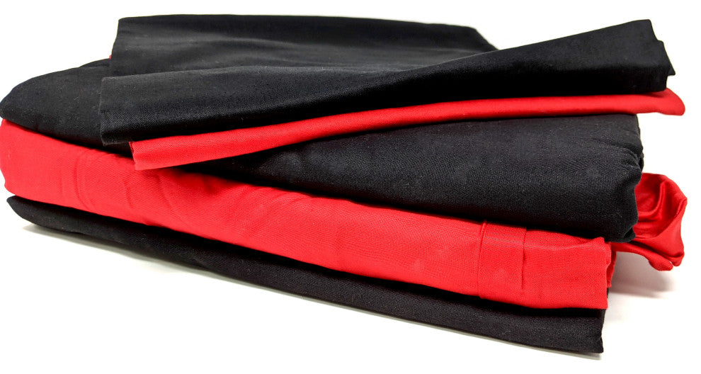 Tache Bed Sheet Set, 4-Piece, Vibrant Red and Black, King