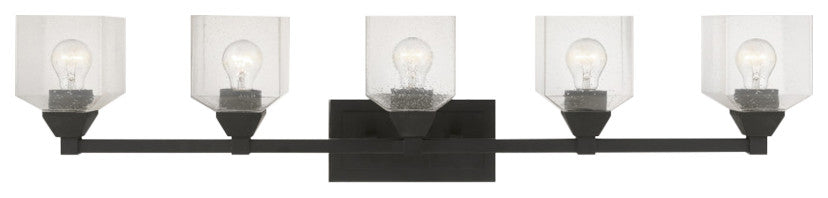 Aragon 5 Light Black Vanity Sconce
