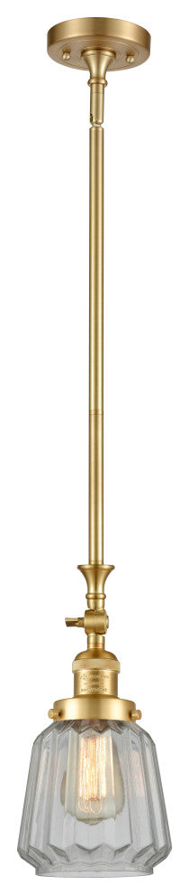 Chatham 1 Light Mini Pendant, Satin Gold, Clear