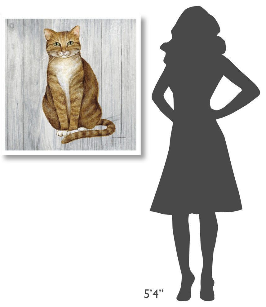"Country Kitty II on Wood" Digital Paper Print by David Carter Brown, 32"x32"