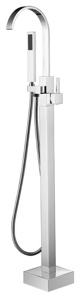 ADM Freestanding Tub Filler Handheld Shower Spray, Chrome Finish, 59" Hose