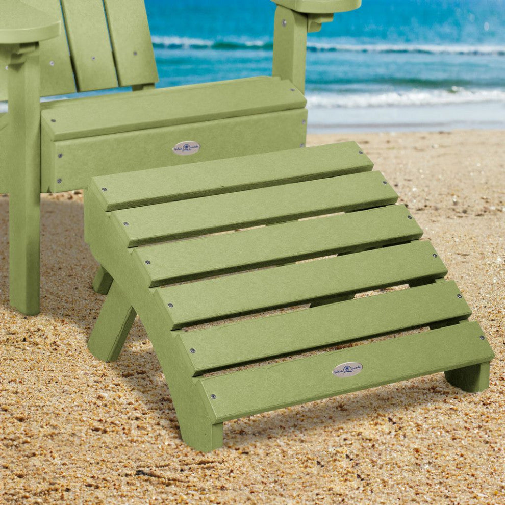 Folding Adirondack Ottoman, Palm Green