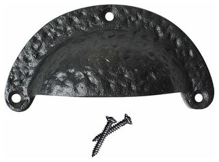 Renovators Supply Black Wrought Iron Cabinet Drawer Cup Bin Pull Cabinet Knobs