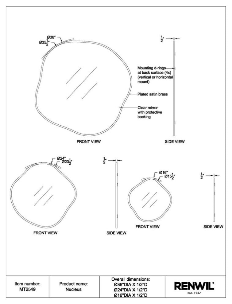 Nucleus Set Of 3 Framed Decorative Mirrors