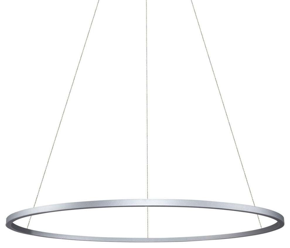51" Tania LED Circular Chandelier, Adjustable Suspension Fixture, Silver