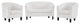 Tufted Armchair and Loveseat Sofa Set, Velvet, White, Modern, Lounge Hospitality