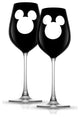 Disney Luxury Mickey Mouse Crystal Stemmed White Wine Glass 16 oz Set of 2