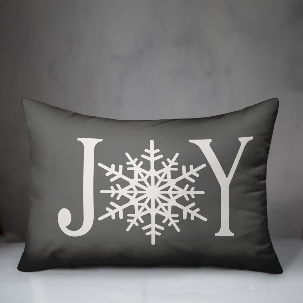 Joy Snowflake 14"x20" Throw Pillow
