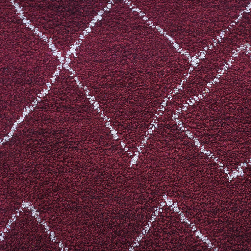 HAND KNOTTED LOOM SILK ECO-FRIENDLY RUGS-6'x9',Rectangle,Red White,Contemporary