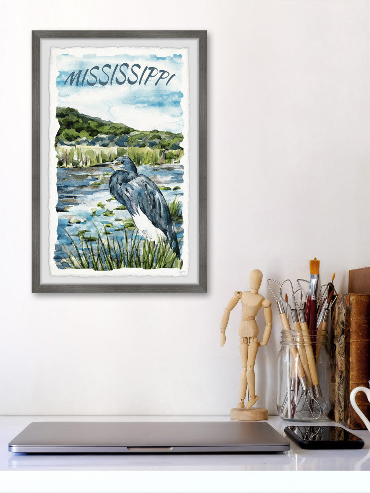 "Mississippi River" Framed Painting Print, 8x12