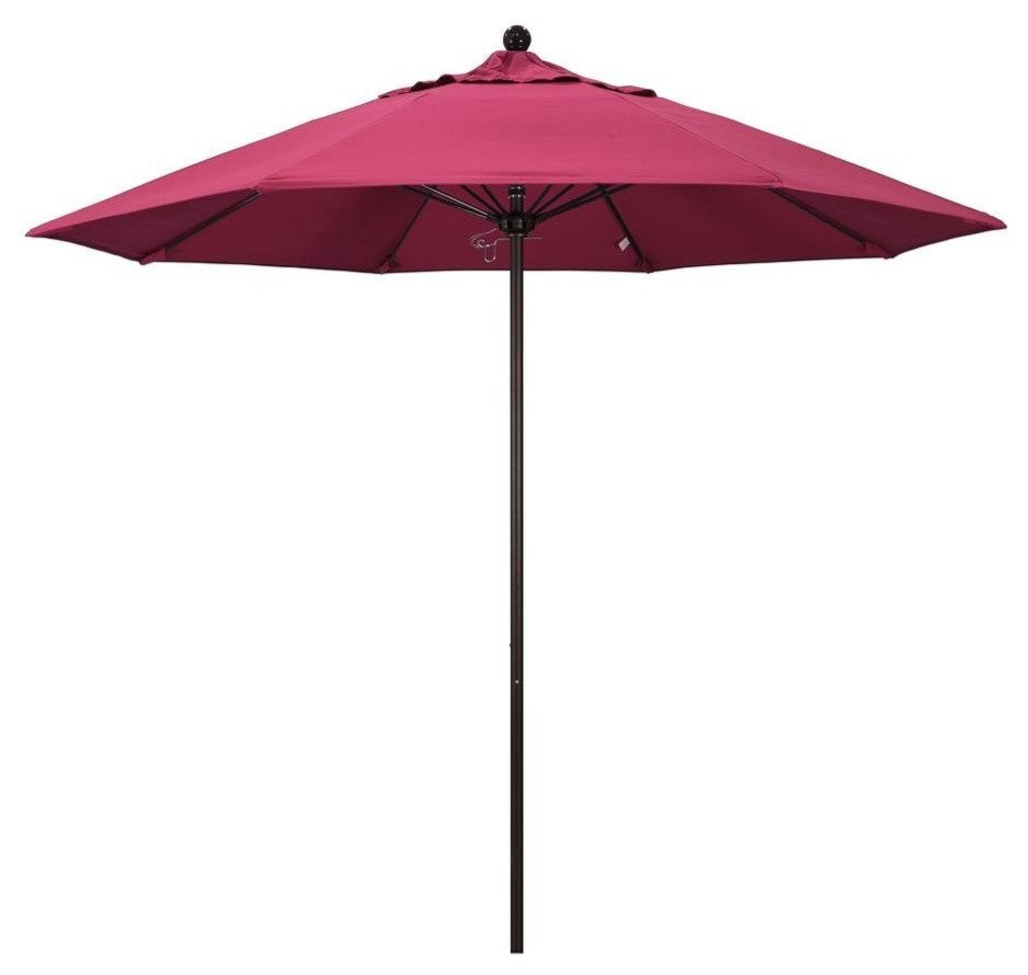 9' Venture Series Patio Umbrella With Sunbrella 2A Hot Pink Fabric, Bronze
