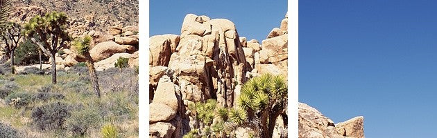"California, Joshua Tree National Monument, Rock formation in a arid landscap...