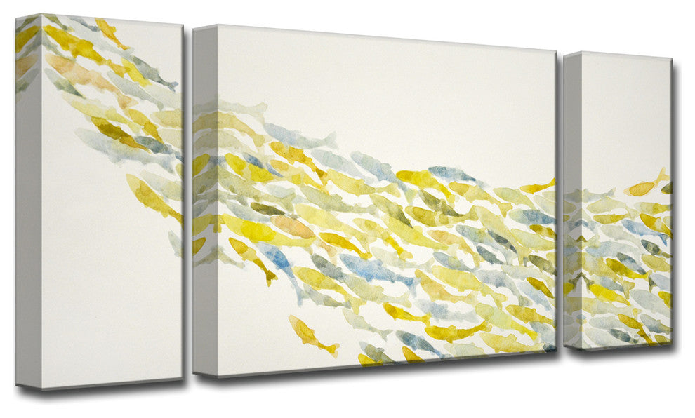 Ready2Hangart 'Upstream' By Norman Wyatt, Jr. Canvas Art , 16" Hx20" W 3-Panels