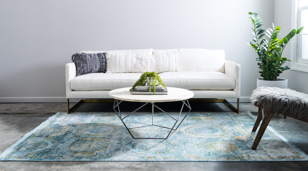 Unique Loom Light Blue Baracoa Coppelia 4' 3 x 6' 0 Area Rug