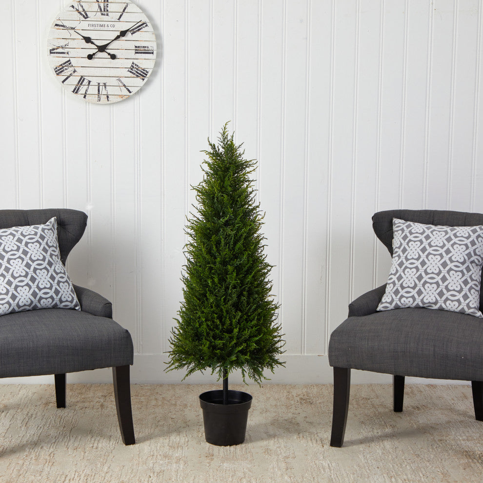 3.5' Cypress Artificial Tree With 350 LED Lights UV Resistant, Indoor/Outdoor