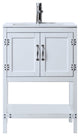 24" White Color Wood Sink Vanity With Ceramic Top-No Faucet