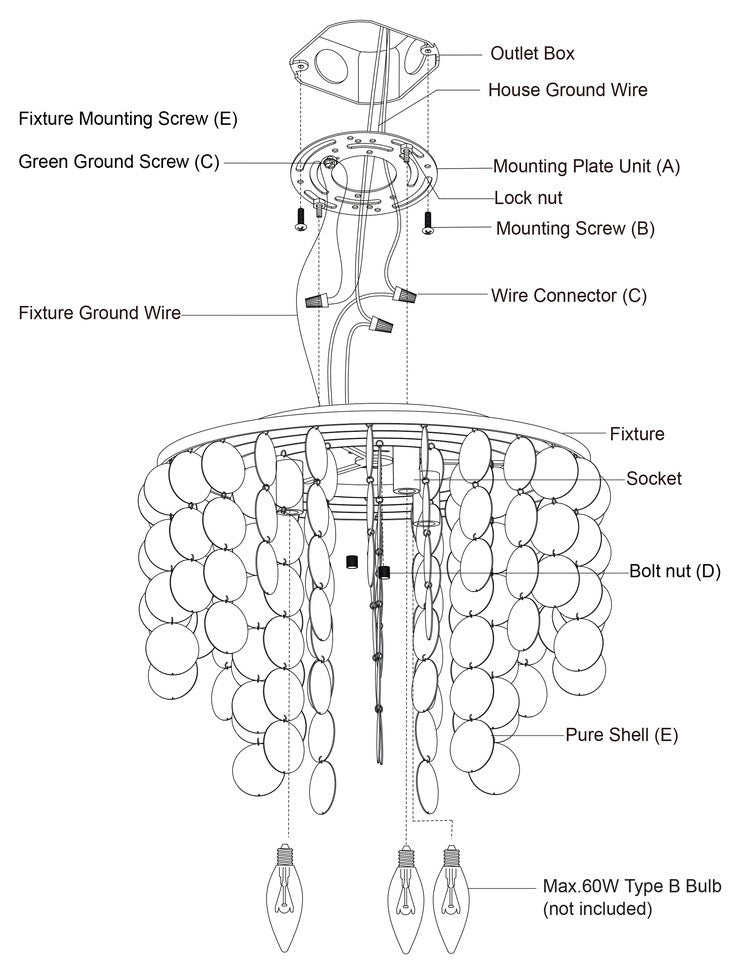 Elsa Capiz Shell 16-In. 3 Light Flush Mount Natural Brass