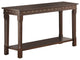 Rectangular Console Table With Bottom Shelf, Brown