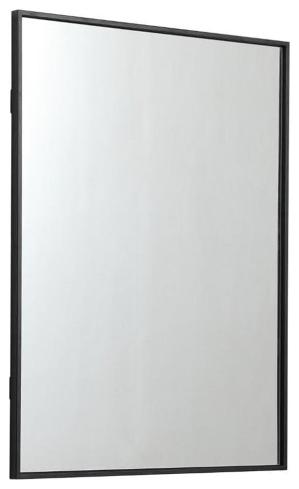 Elegant Decor Eternity 36" x 27" Contemporary Metal Frame Mirror in Black