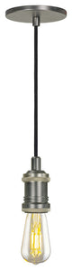 Light Line Voltage Vintage Led Pendant And Canopy Kit, Graphite With Antique Nic