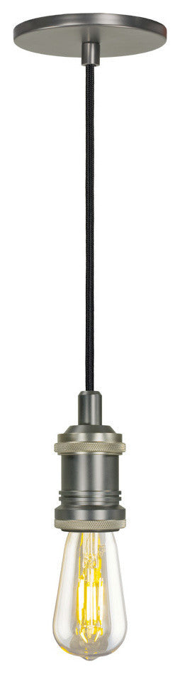 Light Line Voltage Vintage Led Pendant And Canopy Kit, Graphite With Antique Nic