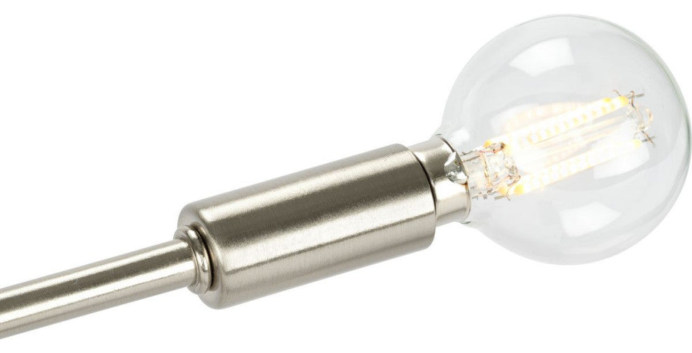 Delayne Collection 16" 5-Light Brushed Nickel Etched Glass Semi-Flush Light