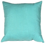 Pillow Decor - Tuscany Linen Turquoise 20 x 20 Throw Pillow