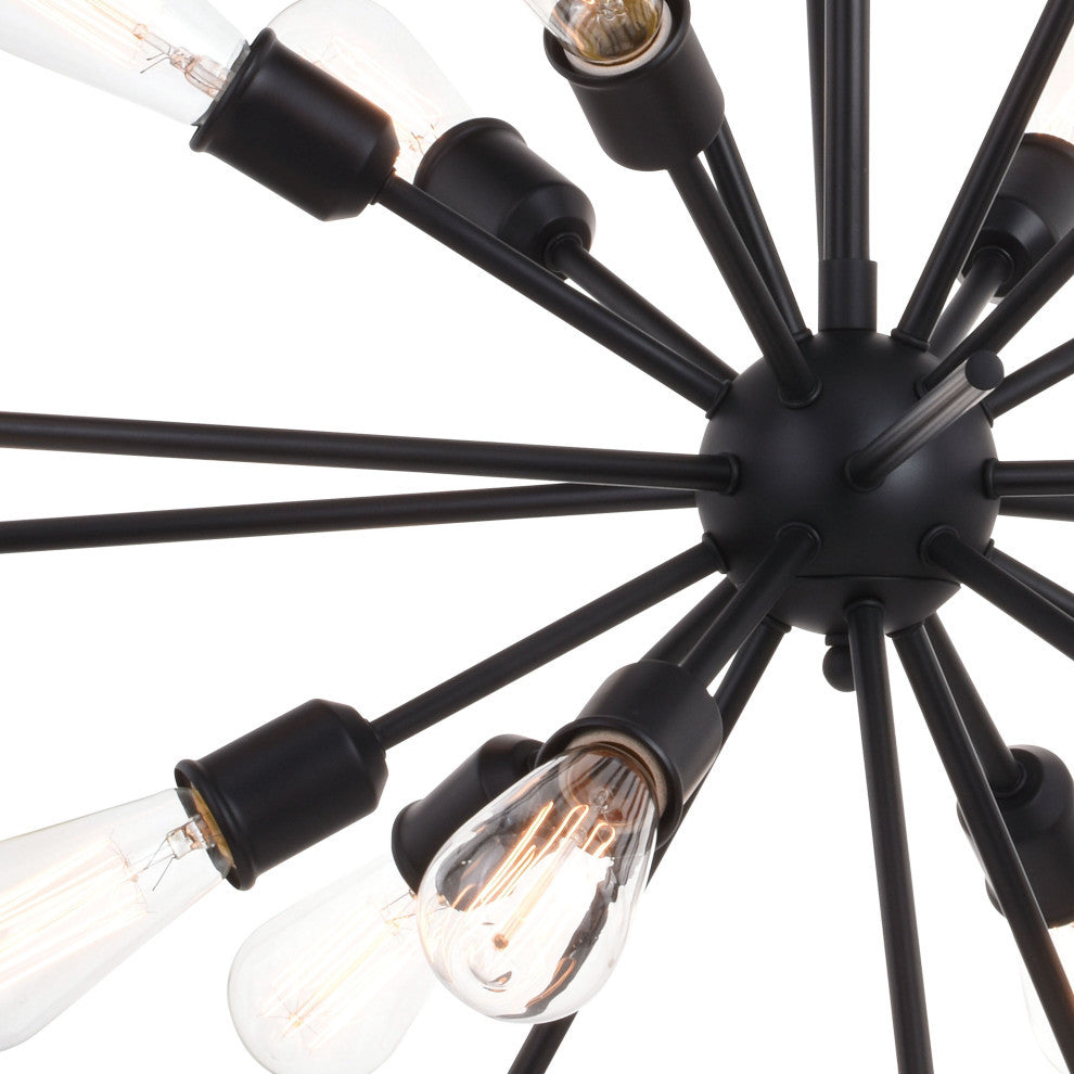 Estelle 12 Light Pendant, Matte Black
