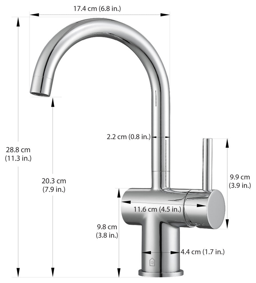 Aria Single Hole Single Handle Bathroom Faucet, Chrome