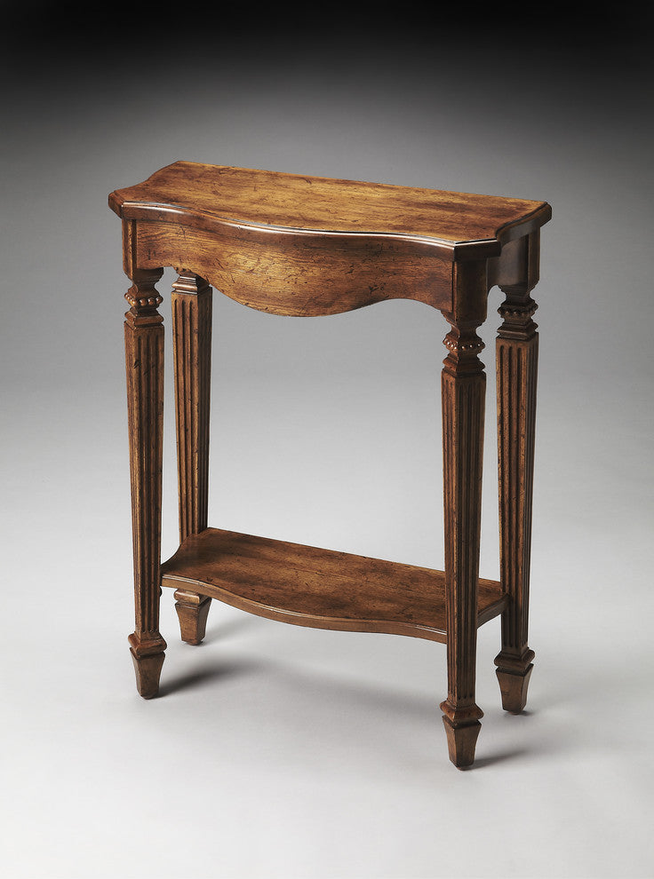 Cheshire Console Table, Gilded Cream, Medium Brown