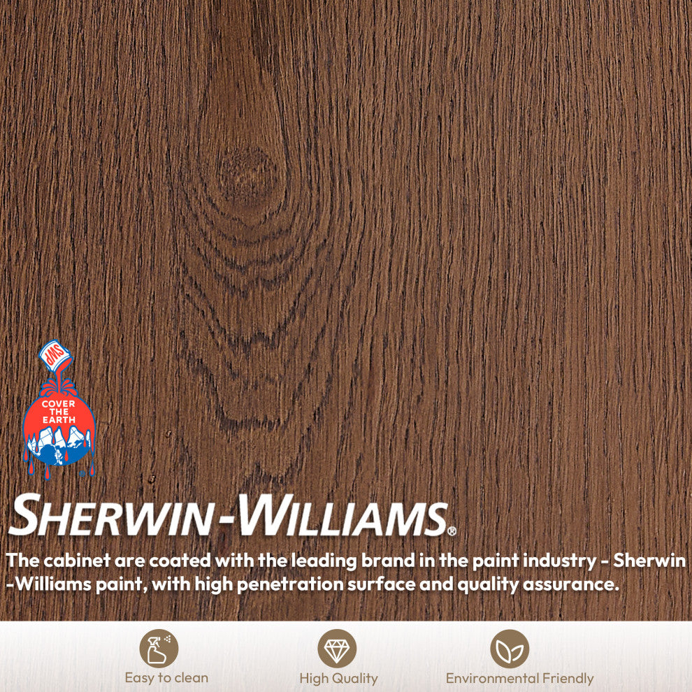 Porto Bath Vanity with White Quartz Stone Top, Dark Brown Oak, 84", No Mirror