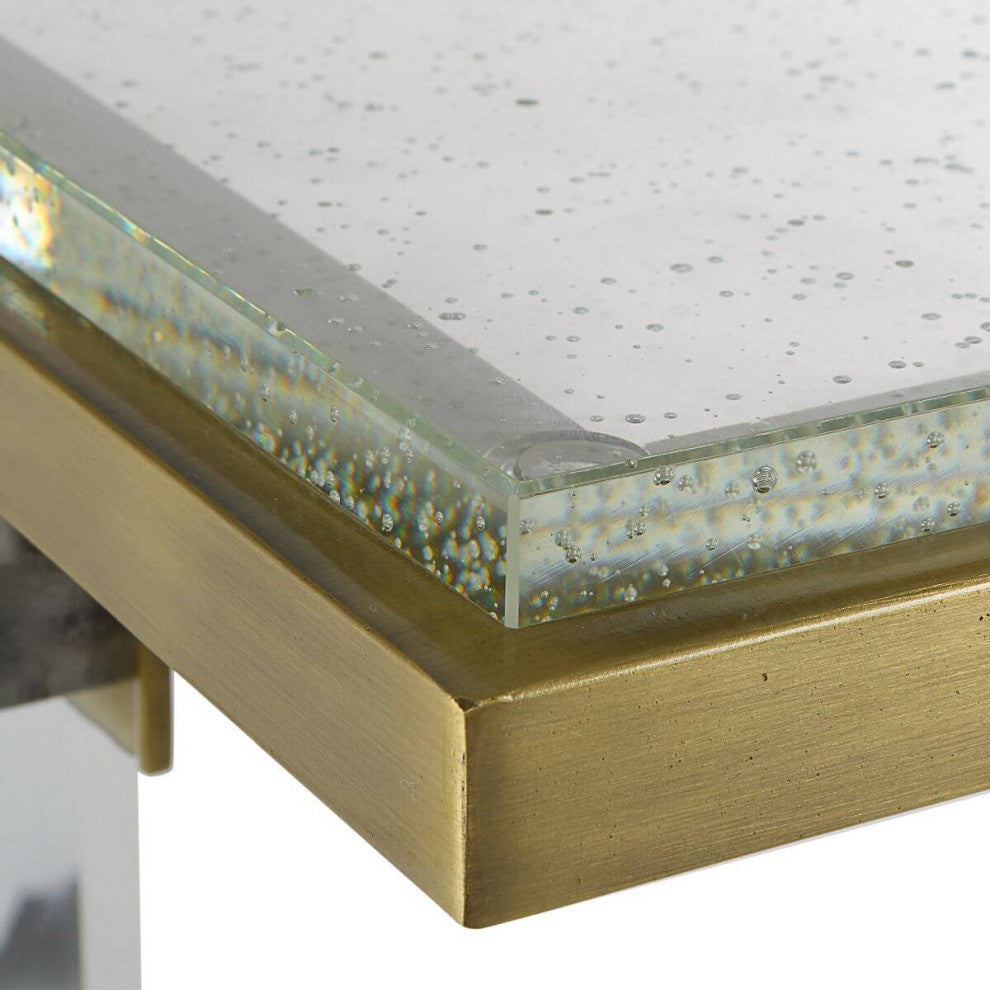 Uttermost Muse 14x25" Seeded Glass Accent Table