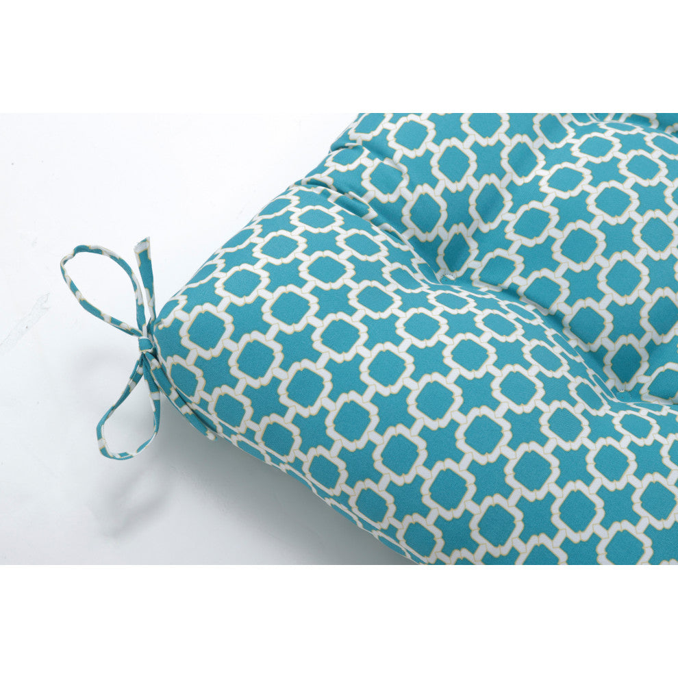 Hockley Teal 48x18" Outdoor Tufted Bench/Swing Cushion