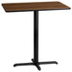 24"x42" Rectangular Walnut Laminate Table Top With 22"x30" Base
