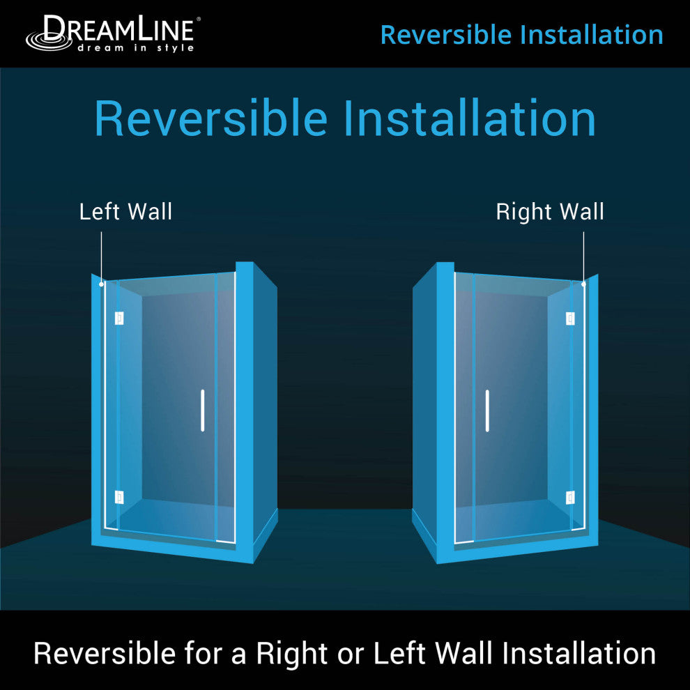 DreamLine Unidoor-X 49, 49.5" Hinged Shower Door, Chrome