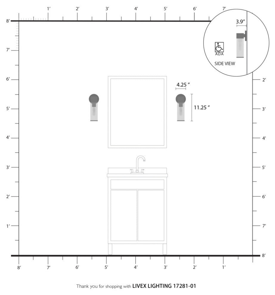 Banca 1 Light Antique Brass ADA Single Sconce