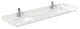 Elan 72" Double Vanity, White Oak, Carrara Cultured Marble Top, Black Trim