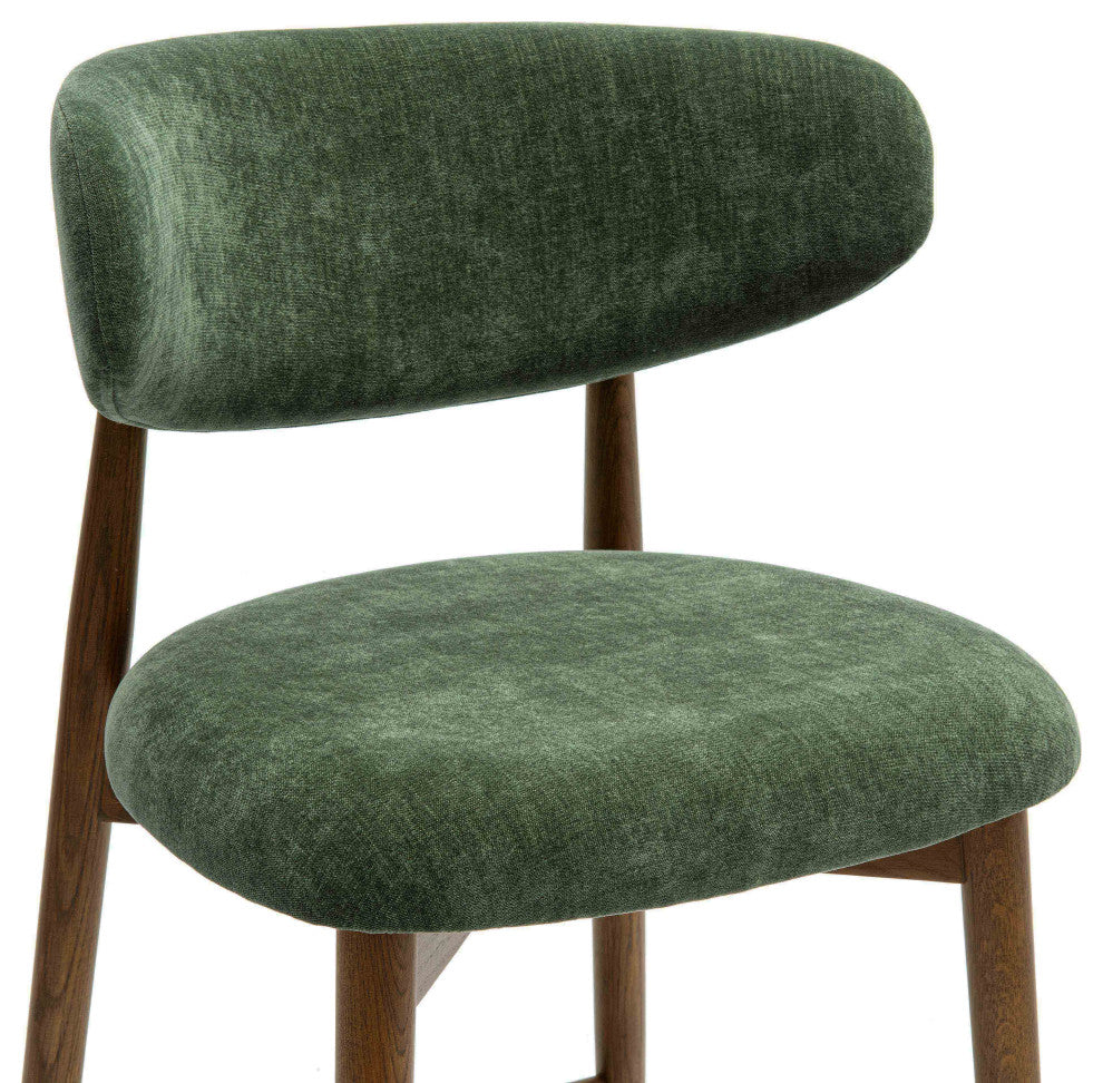 Zinea Performance Textured Velvet Counter Stool, Forest Green