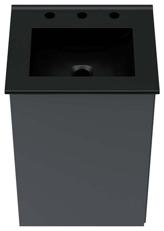 Bryn 18" Wall-Mount Bathroom Vanity, Gray Black